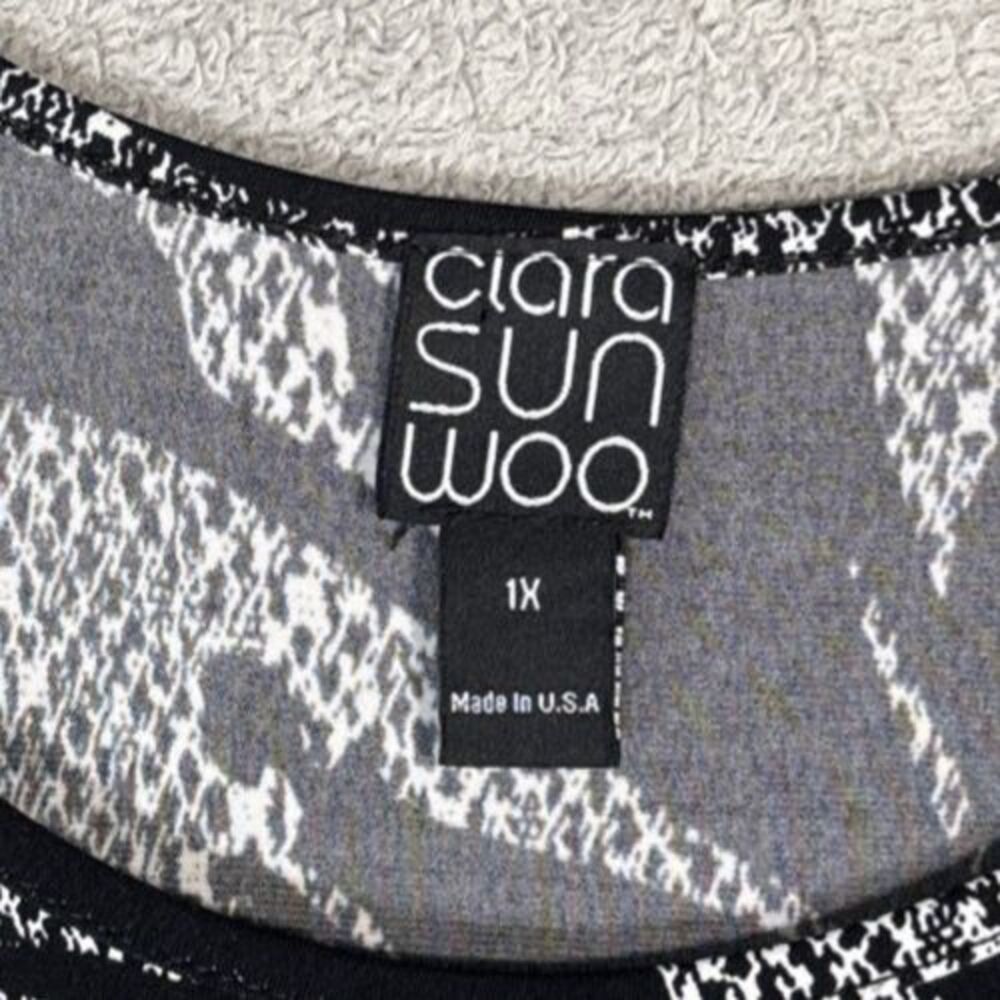 Clara Sun Woo Black & White Floral Asymmetric Tunic - Picture 5 of 15